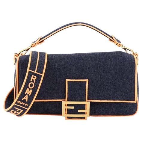 fendi black vintage baguette|Fendi denim bag vintage.